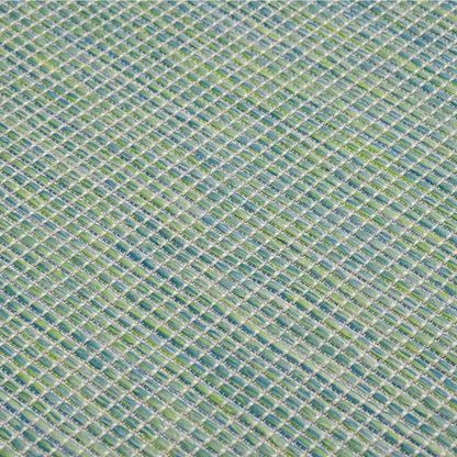 Outdoor Flatweave Rug 80x250 cm Turquoise