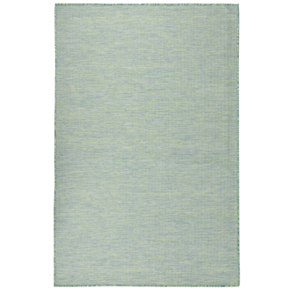 340801 vidaXL Outdoor Flatweave Rug 100x200 cm Turquoise