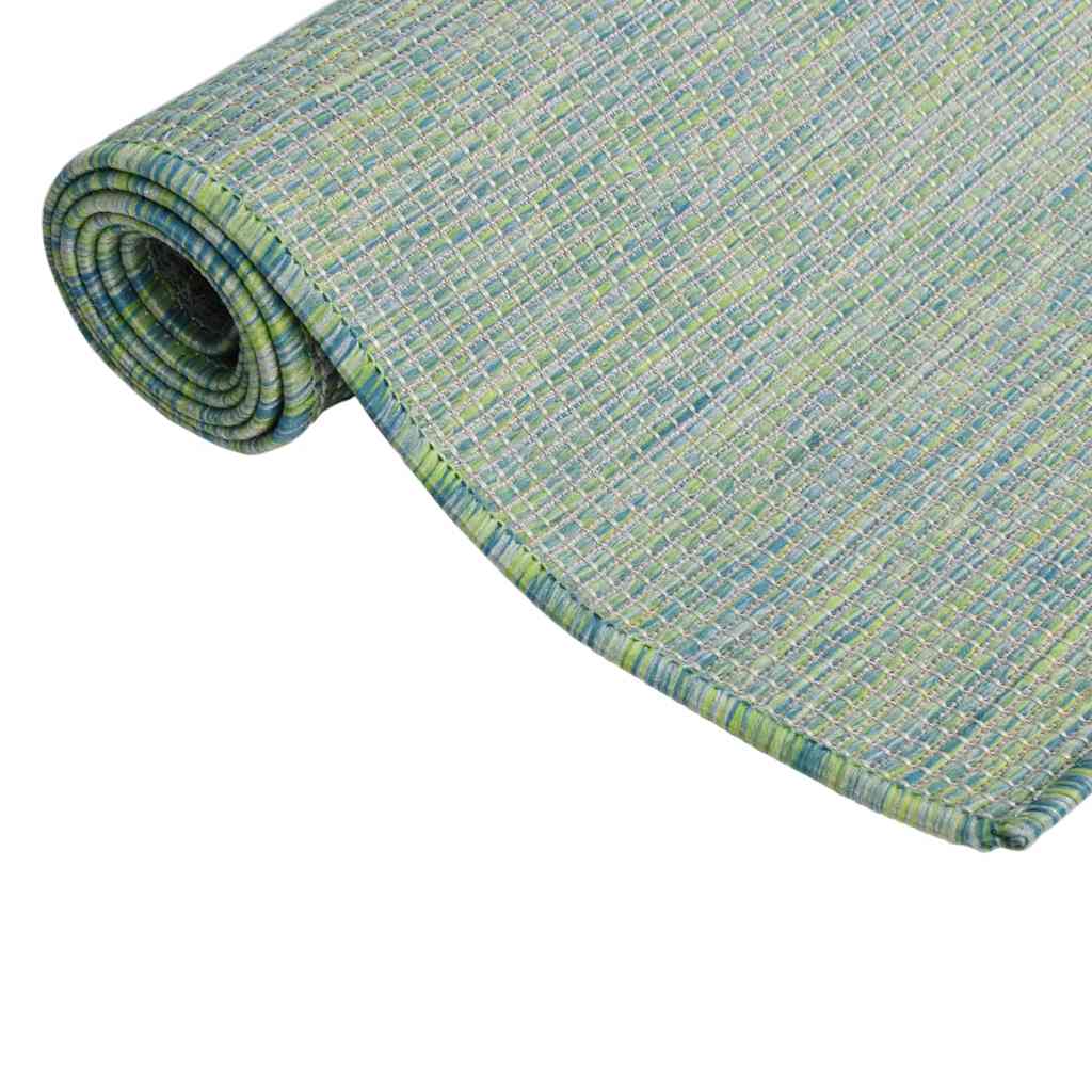 340801 vidaXL Outdoor Flatweave Rug 100x200 cm Turquoise