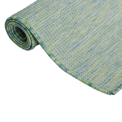 340801 vidaXL Outdoor Flatweave Rug 100x200 cm Turquoise