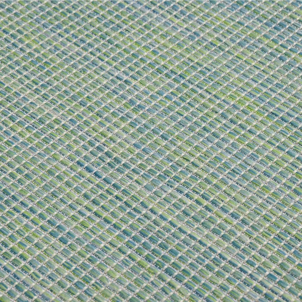 340801 vidaXL Outdoor Flatweave Rug 100x200 cm Turquoise