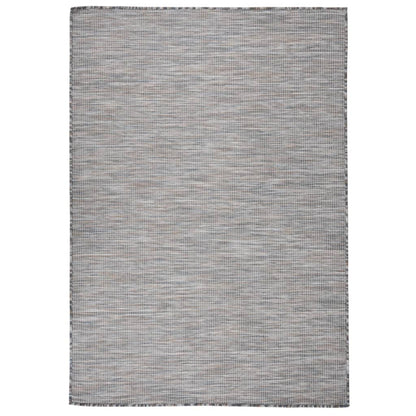 Outdoor Flatweave Rug 160x230 cm Brown and Blue