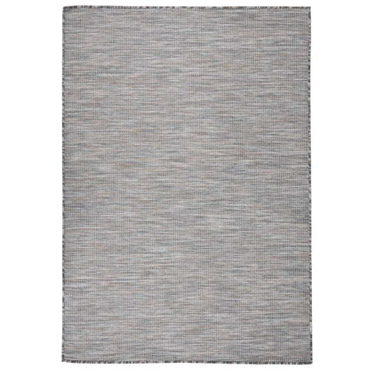 Outdoor Flatweave Rug 160x230 cm Brown and Blue