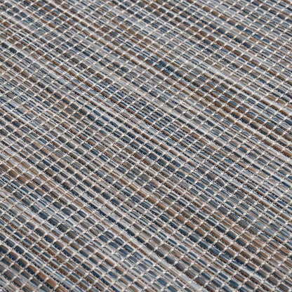 Outdoor Flatweave Rug 160x230 cm Brown and Blue