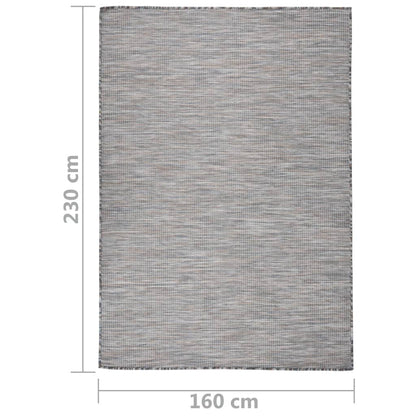 Outdoor Flatweave Rug 160x230 cm Brown and Blue