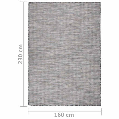 Outdoor Flatweave Rug 160x230 cm Brown and Blue