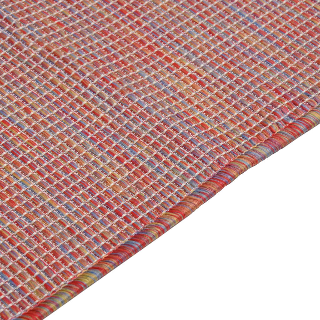 Outdoor Flatweave Rug 80x150 cm Red
