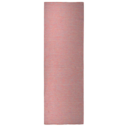 Outdoor Flatweave Rug 80x250 cm Red
