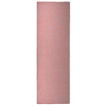 Outdoor Flatweave Rug 80x250 cm Red