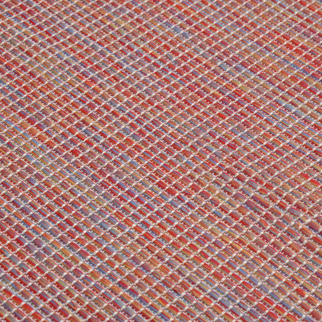 Outdoor Flatweave Rug 80x250 cm Red
