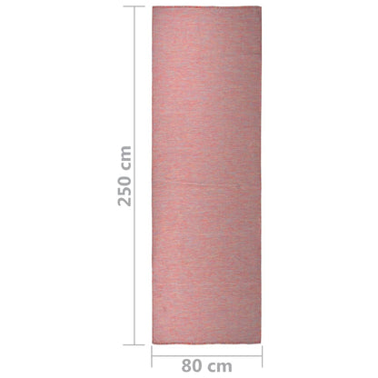 Outdoor Flatweave Rug 80x250 cm Red