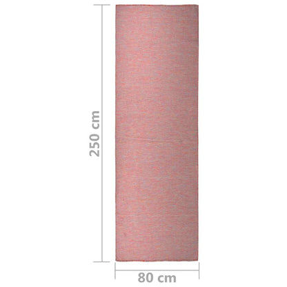 Outdoor Flatweave Rug 80x250 cm Red