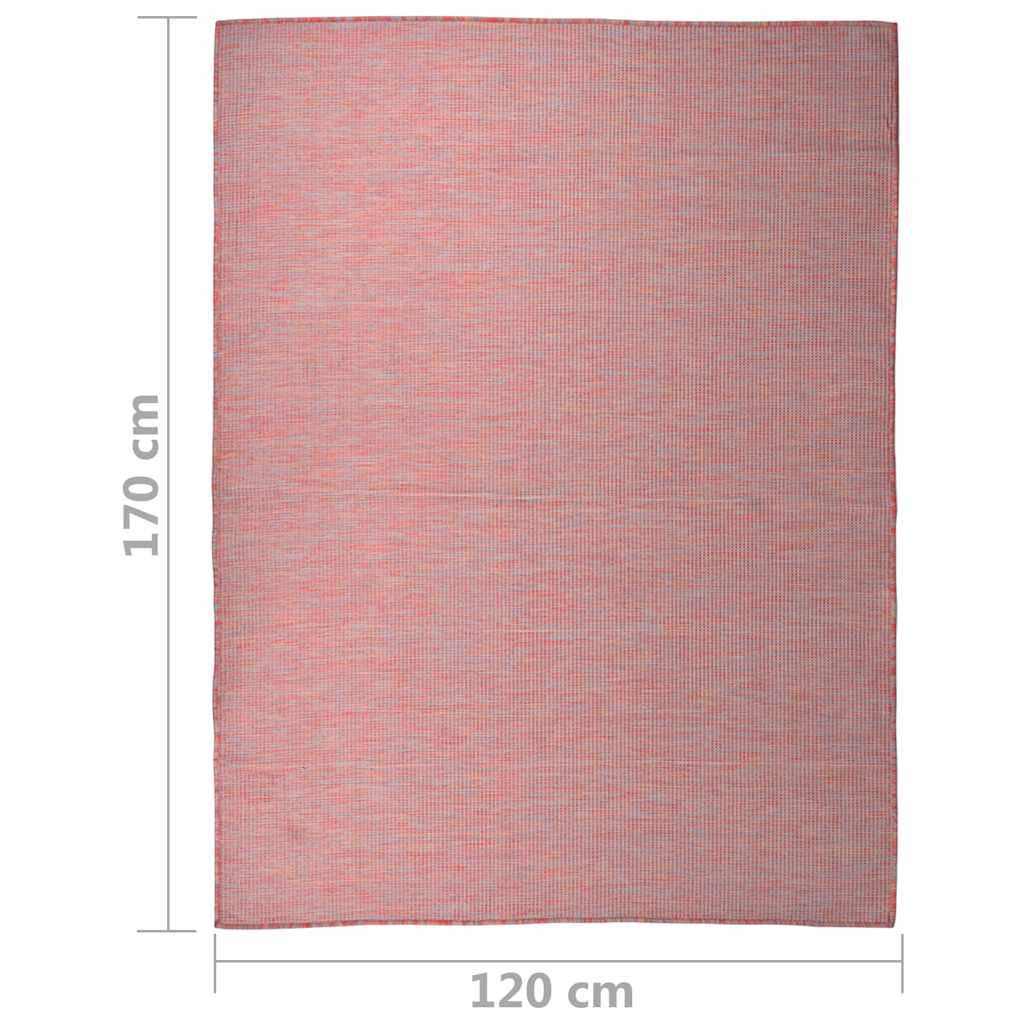 Outdoor Flatweave Rug 120x170 cm Red