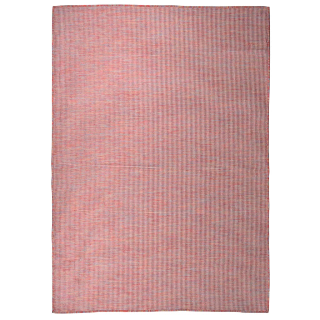 Outdoor Flatweave Rug 140x200 cm Red