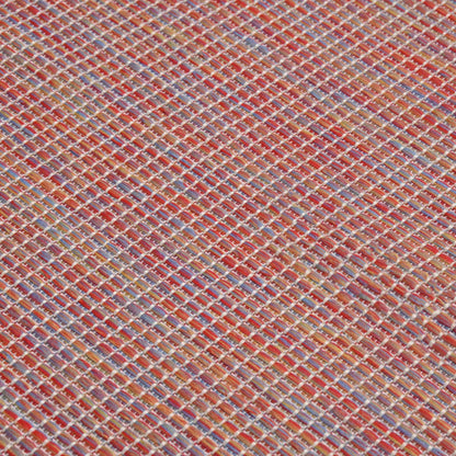 Outdoor Flatweave Rug 140x200 cm Red