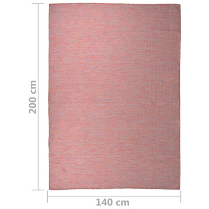 Outdoor Rug | Red | Polypropylene | 140 x 200 cm | Heavy Duty