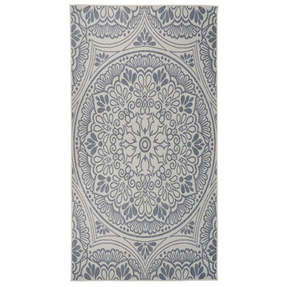 340827 vidaXL Outdoor Flatweave Rug 80x150 cm Blue Pattern