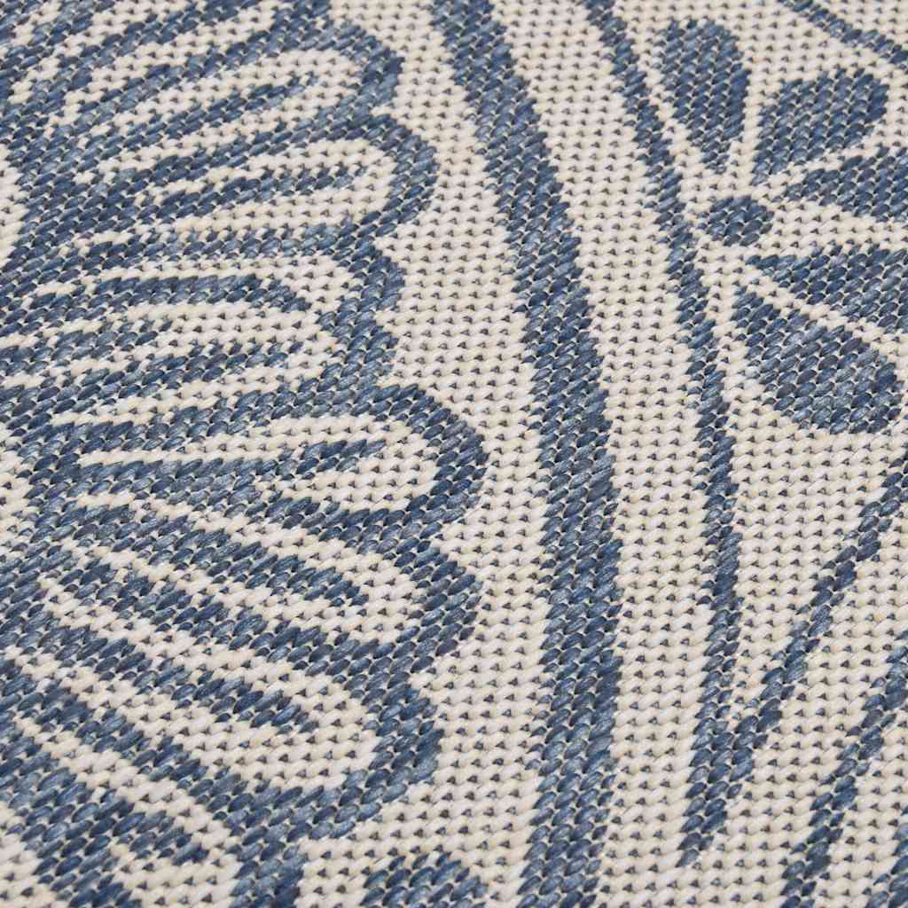 340827 vidaXL Outdoor Flatweave Rug 80x150 cm Blue Pattern