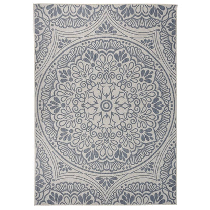 340831 vidaXL Outdoor Flatweave Rug 140x200 cm Blue Pattern