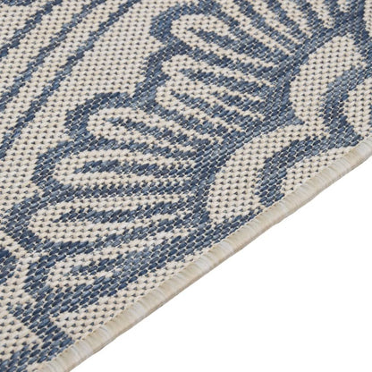 340831 vidaXL Outdoor Flatweave Rug 140x200 cm Blue Pattern