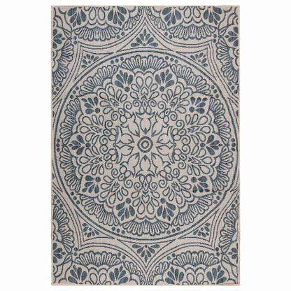 Outdoor Flatweave Rug 160x230 cm Blue Pattern