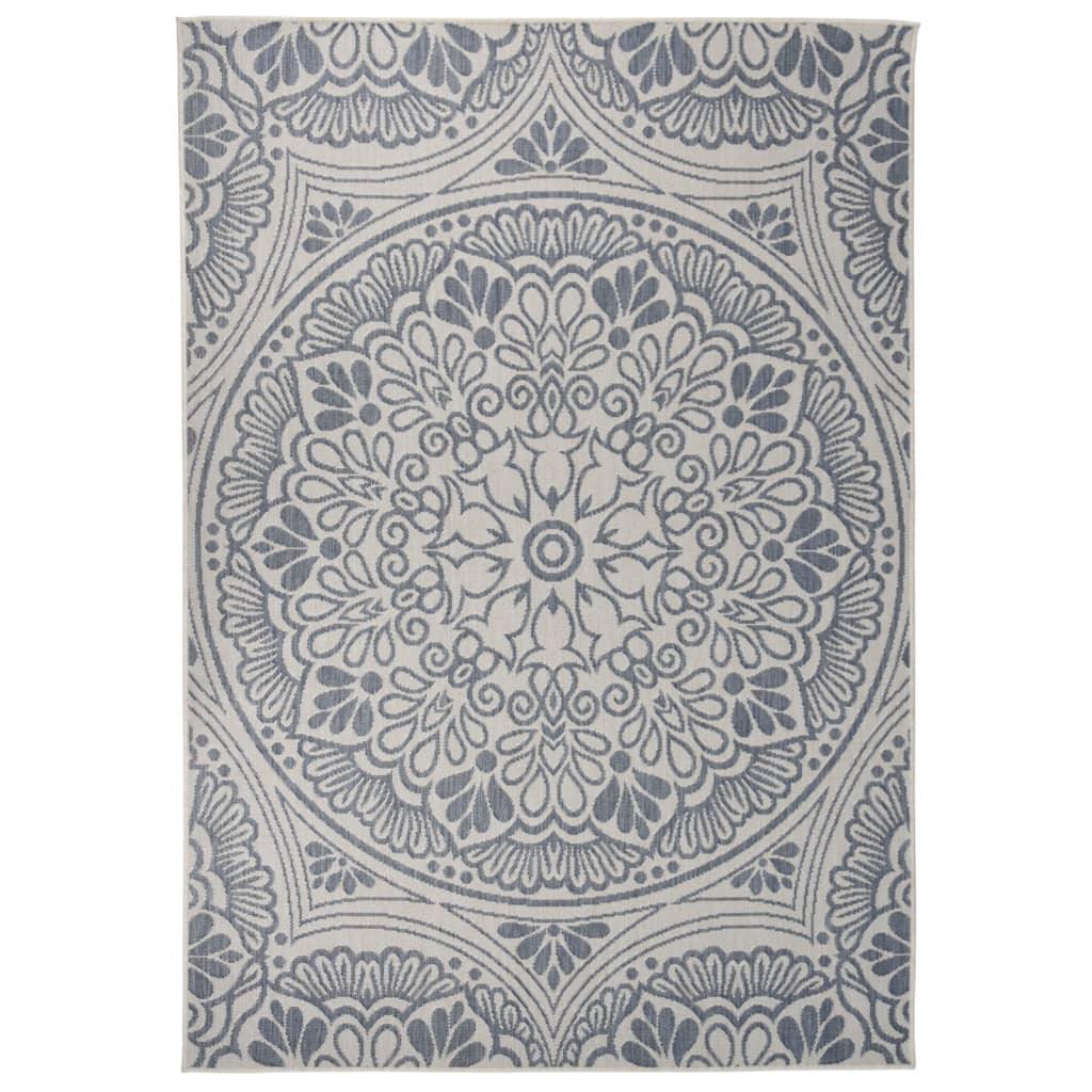 340832 vidaXL Outdoor Flatweave Rug 160x230 cm Blue Pattern