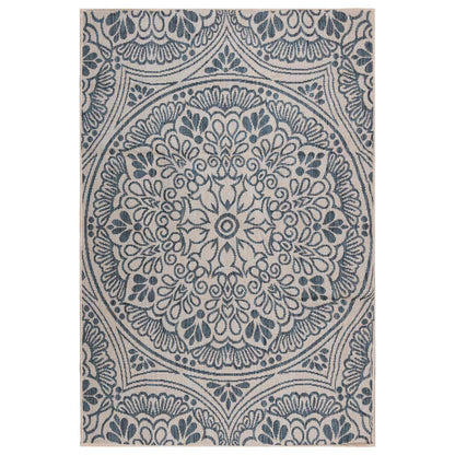 Outdoor Flatweave Rug 160x230 cm Blue Pattern