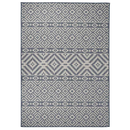 340837 vidaXL Outdoor Flatweave Rug 120x170 cm Blue Stripes