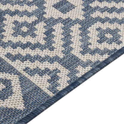 340837 vidaXL Outdoor Flatweave Rug 120x170 cm Blue Stripes