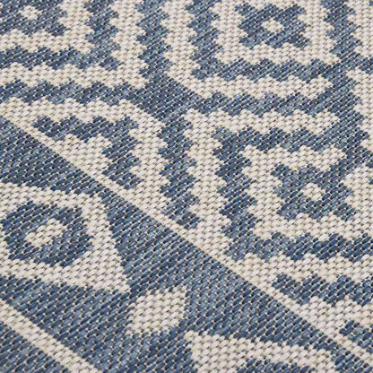 340837 vidaXL Outdoor Flatweave Rug 120x170 cm Blue Stripes