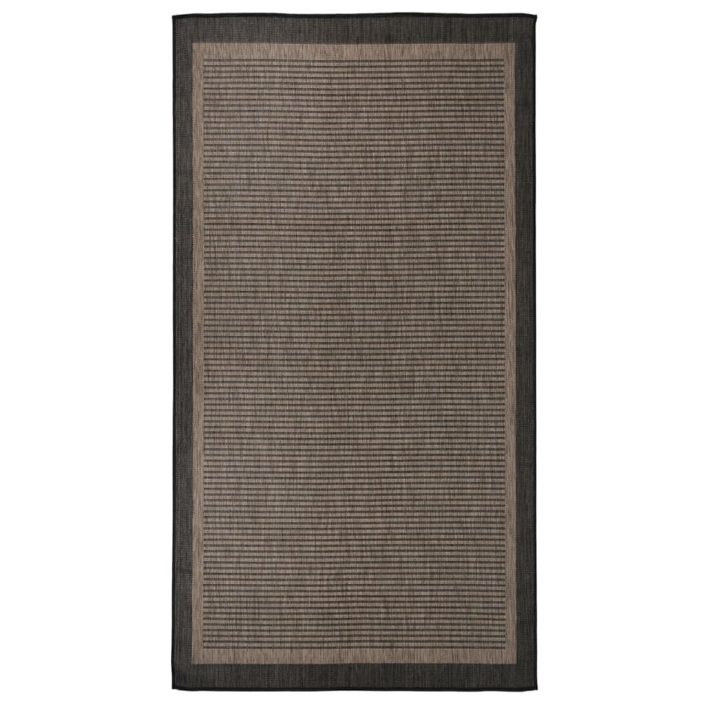 Outdoor Flatweave Rug 80x150 cm Dark Brown