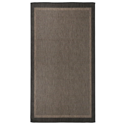 Outdoor Flatweave Rug 80x150 cm Dark Brown