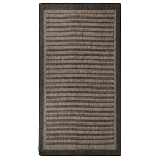 Outdoor Flatweave Rug 80x150 cm Dark Brown