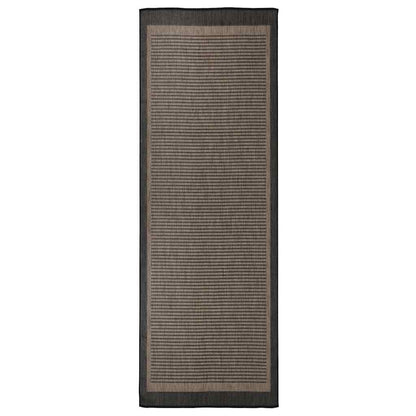 Outdoor Flatweave Rug 80x250 cm Dark Brown