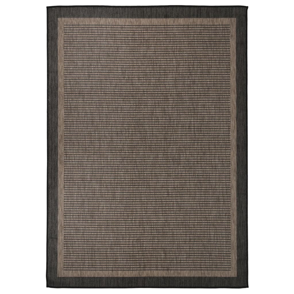 Outdoor Flatweave Rug 120x170 cm Dark Brown