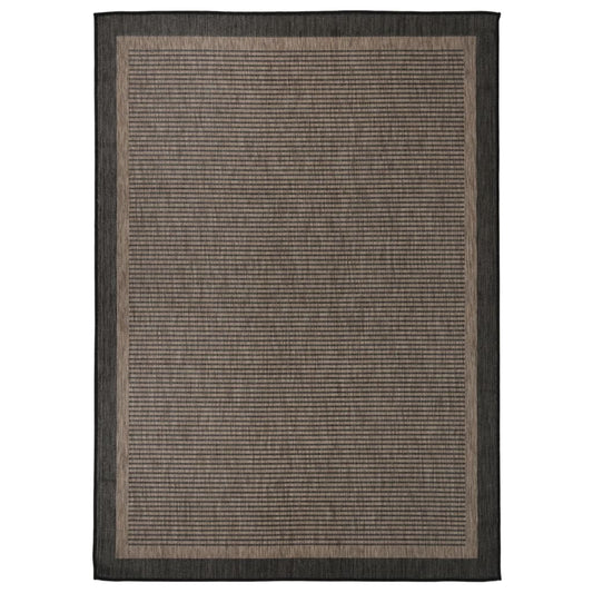 Outdoor Flatweave Rug 120x170 cm Dark Brown