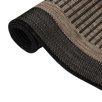 Outdoor Flatweave Rug 120x170 cm Dark Brown