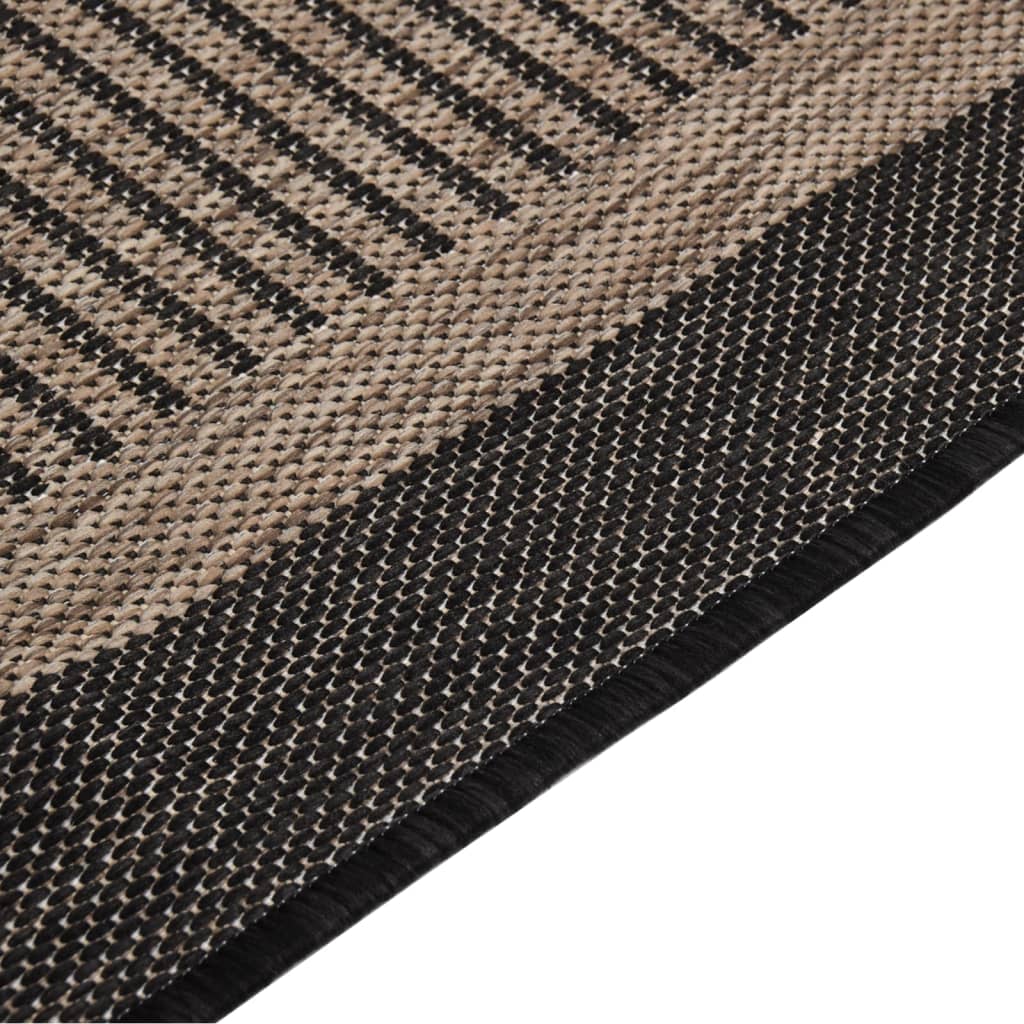 Outdoor Flatweave Rug 120x170 cm Dark Brown