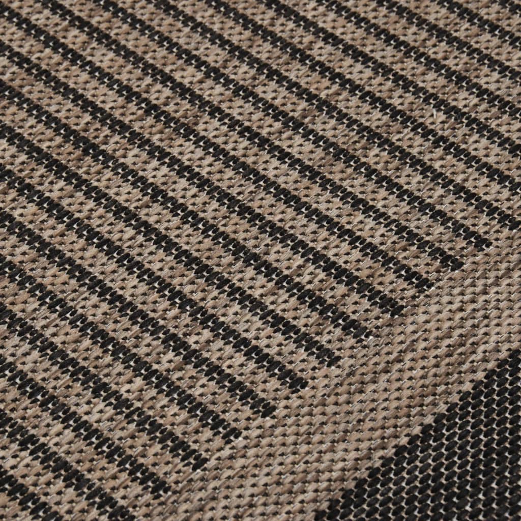 Outdoor Flatweave Rug 120x170 cm Dark Brown
