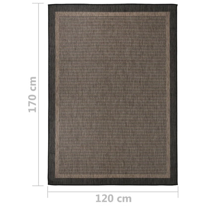 Outdoor Flatweave Rug 120x170 cm Dark Brown