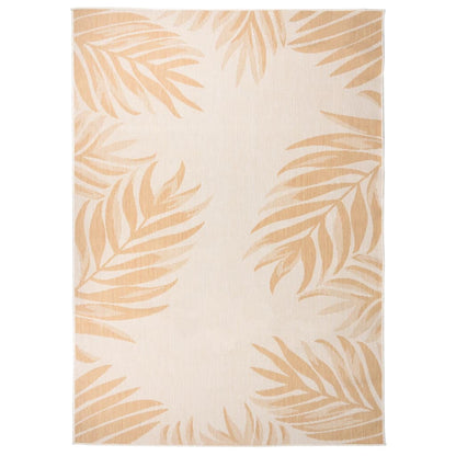 340858 vidaXL Outdoor Flatweave Rug 120x170 cm Leaf Pattern