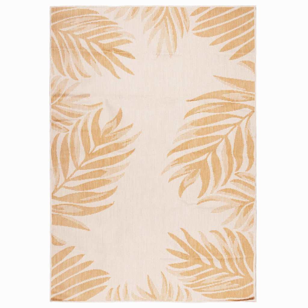 Outdoor Flatweave Rug 140x200 cm Leaf Pattern