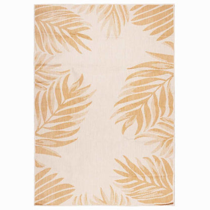 Outdoor Flatweave Rug 140x200 cm Leaf Pattern