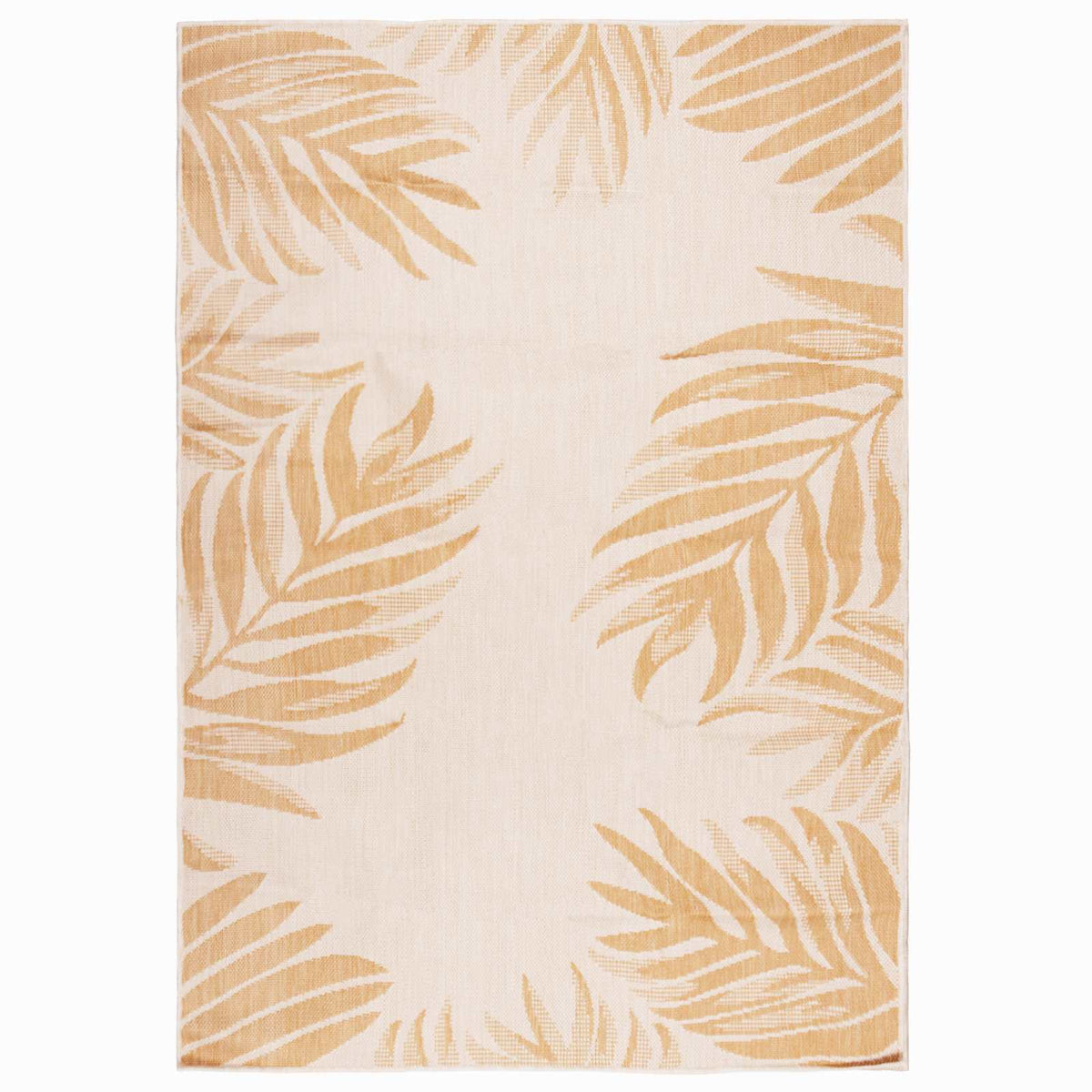 Outdoor Flatweave Rug 140x200 cm Leaf Pattern