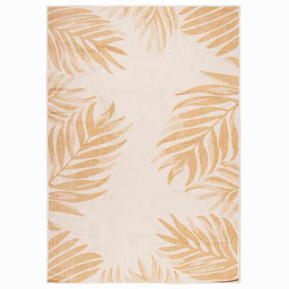 Outdoor Flatweave Rug 140x200 cm Leaf Pattern