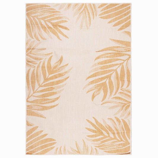 Outdoor Flatweave Rug 140x200 cm Leaf Pattern