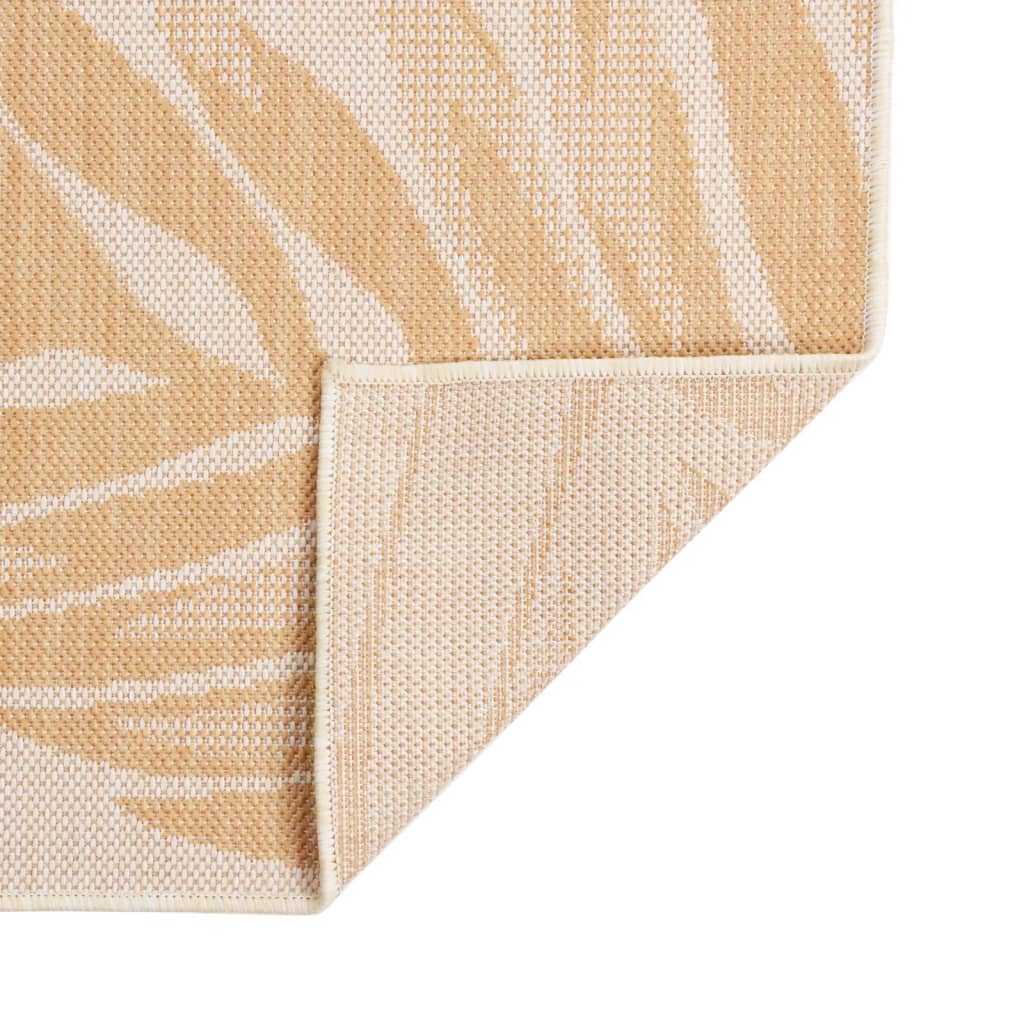 Outdoor Flatweave Rug 160x230 cm Leaf Pattern