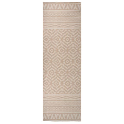 Outdoor Flatweave Rug 80x250 cm Brown Stripes