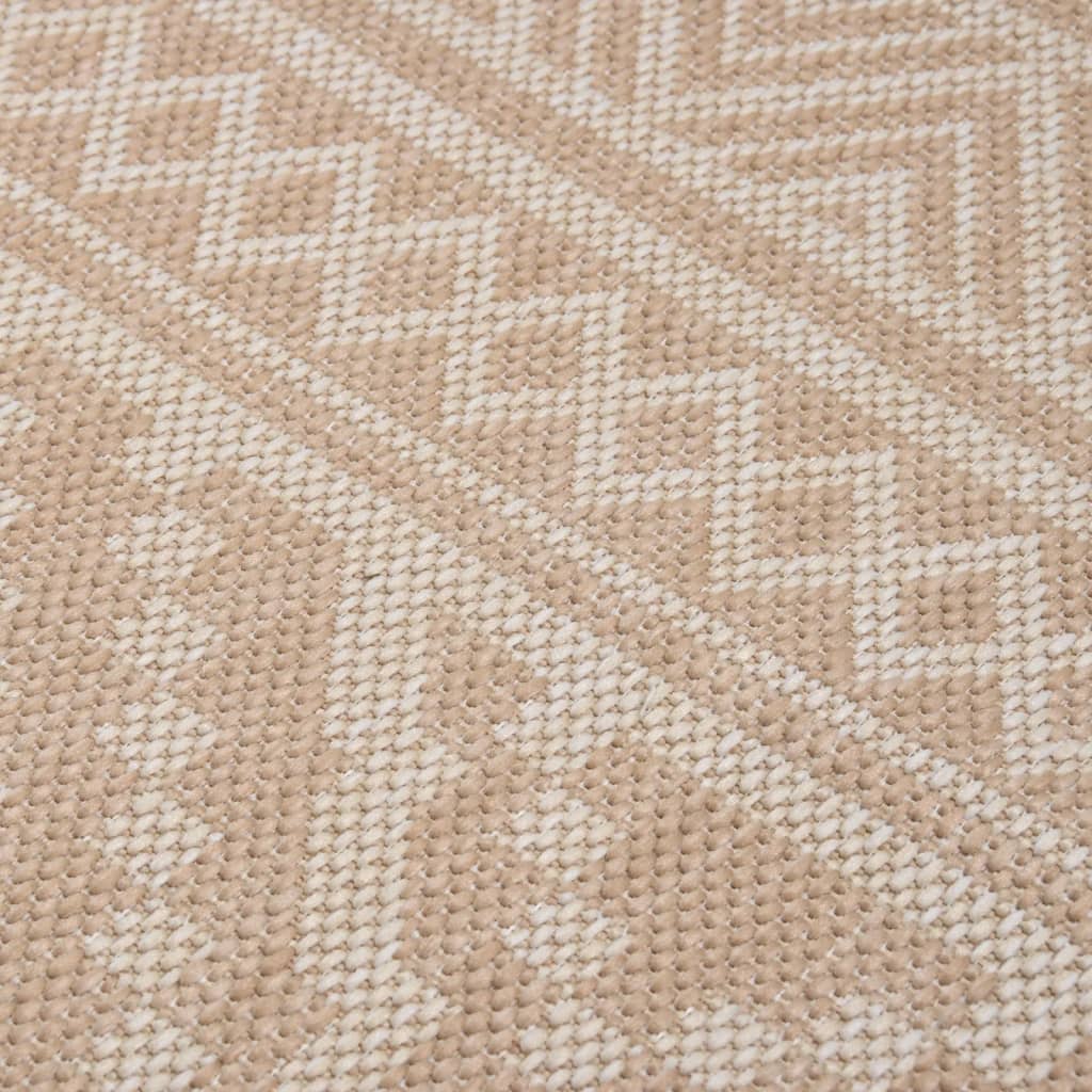 Outdoor Flatweave Rug 80x250 cm Brown Stripes