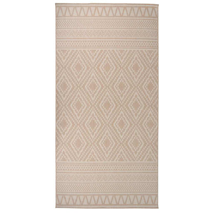 Outdoor Flatweave Rug 100x200 cm Brown Stripes